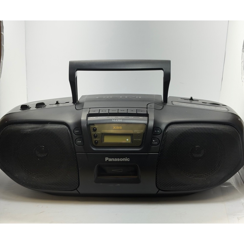 Panasonic Boombox RX-DS18 Portable CD Cassette AM/FM Radio Mash XBS Vtg *Video